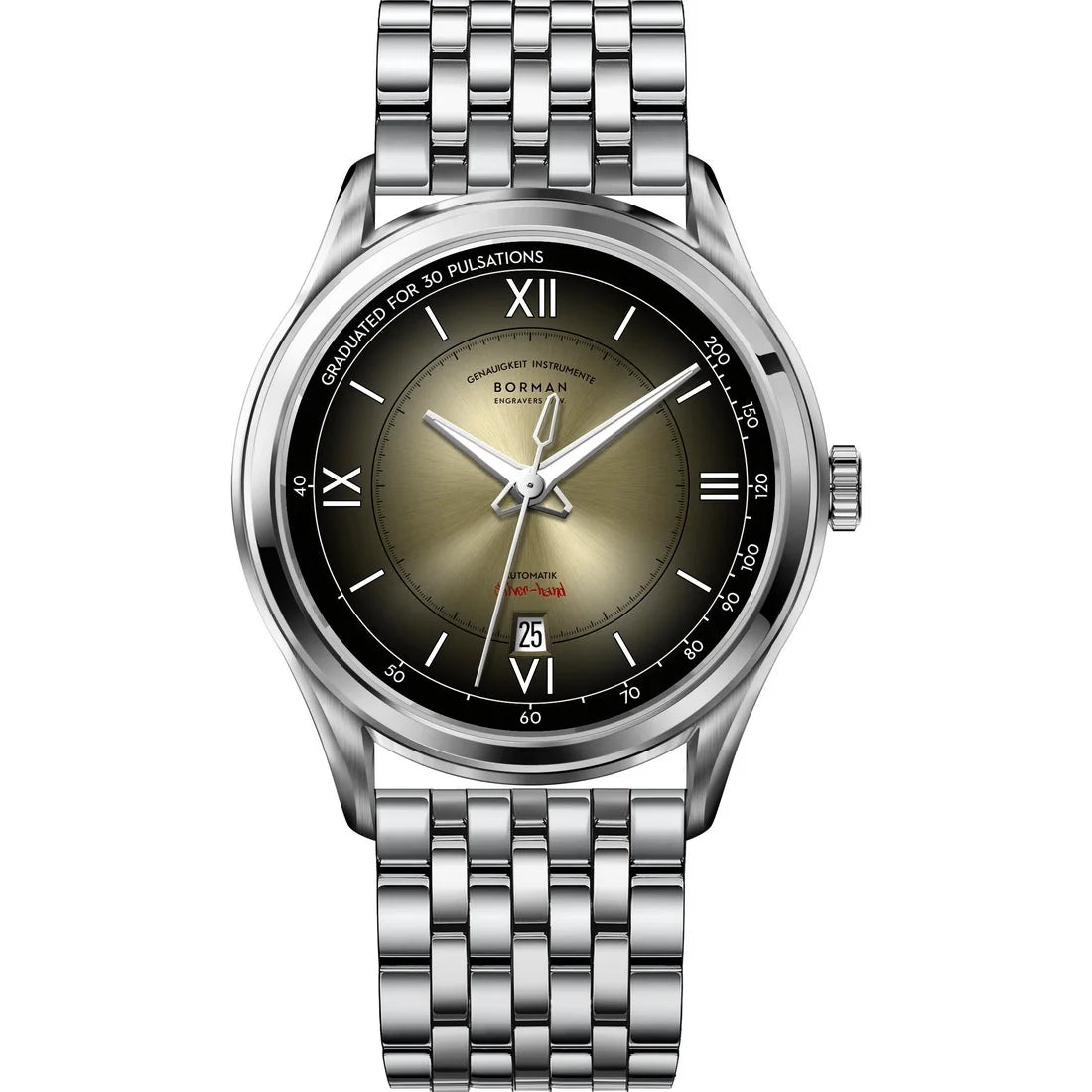 BORMAN Men Automatic Watch Fashion 41.5mm Mechanical Wristwatch 50M Waterproof Luminous Sapphire Mirror Gradient Dial Date