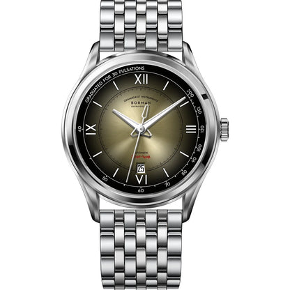 BORMAN Men Automatic Watch Fashion 41.5mm Mechanical Wristwatch 50M Waterproof Luminous Sapphire Mirror Gradient Dial Date