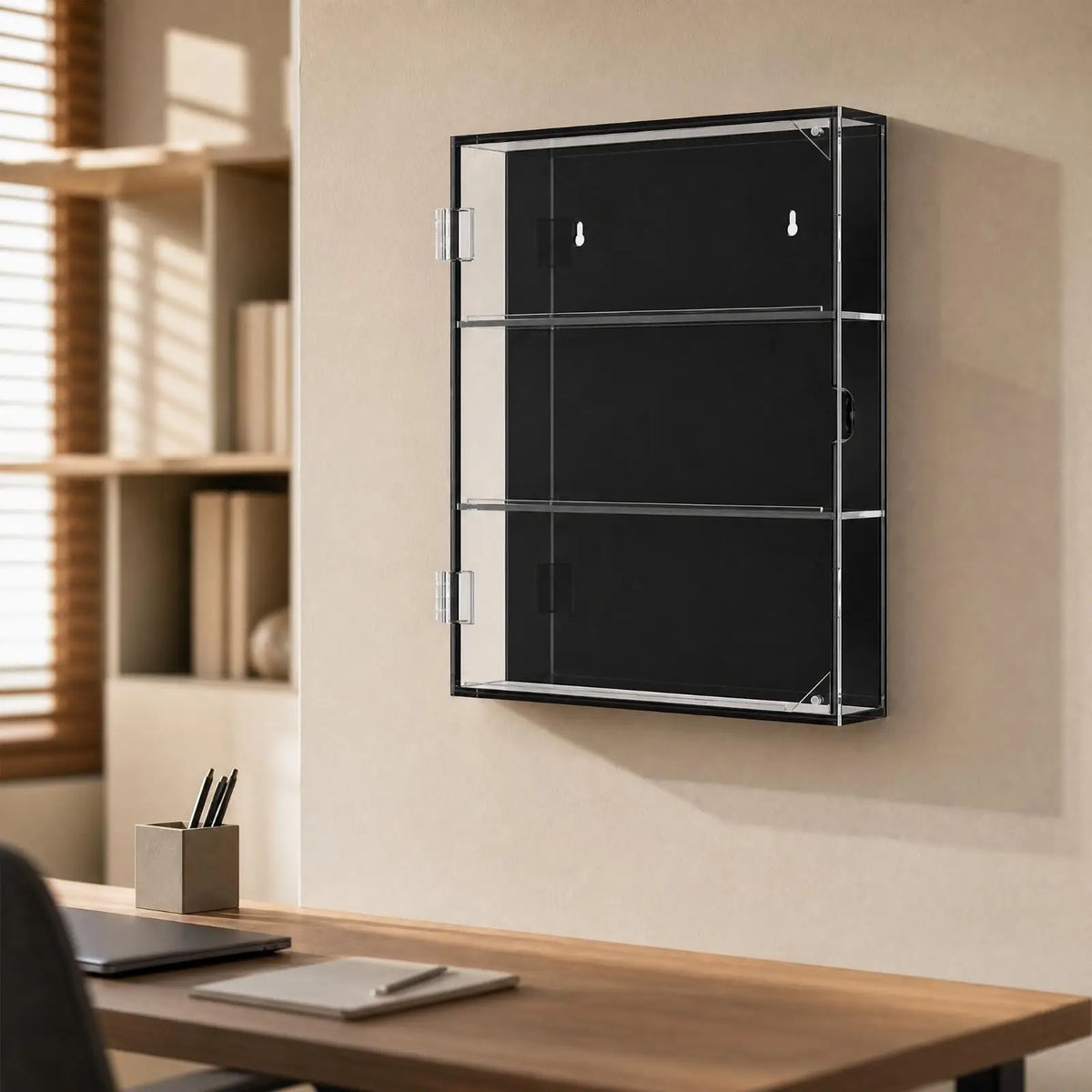 Acrylic Wall Card Display Case with Door for Baseball Basketball Sports Cards Collection Showcase Holder