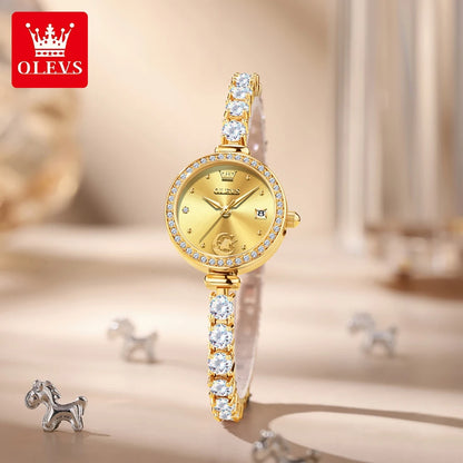 OLEVS 2998 Brand Original Authentic Watch for Woman Gift Box Bracelet Simple Quartz Women&