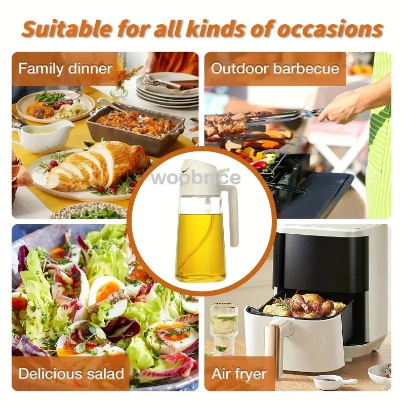 Olive Oil Spray Bottle for Oil Bottle Pouring for Cooking Oil Spices Camping Dispenser with Automatic Lid Spice Shaker