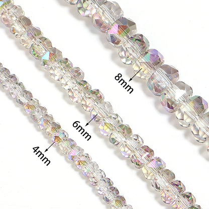 4/6/8mm Wheel Shape Austrian Crystal Glass Beads Flat Round Glass Loose Beads For Jewelry Making Bracelets DIY Accessories