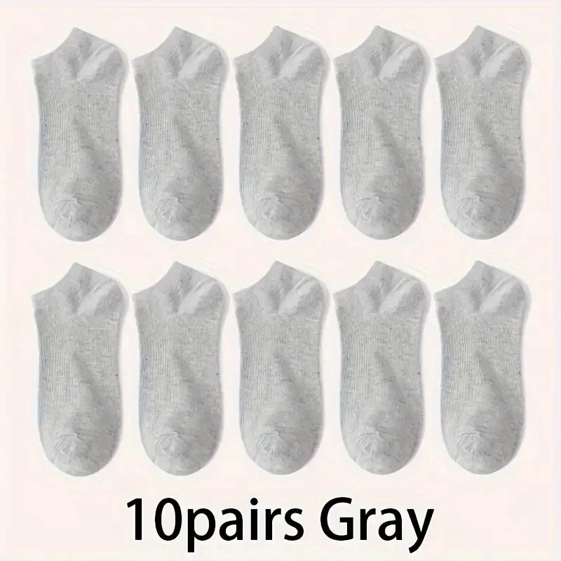 5/10-Pack Unisex Comfort-Fit Ankle Socks For All, Breathable &amp; Lightweight - Ideal For Sports &amp; Daily Wear