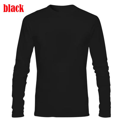 Mens Autumn Long Sleeve T-Shirts Casual O-Neck Shirts Fitness Sports T-Shirt Men&