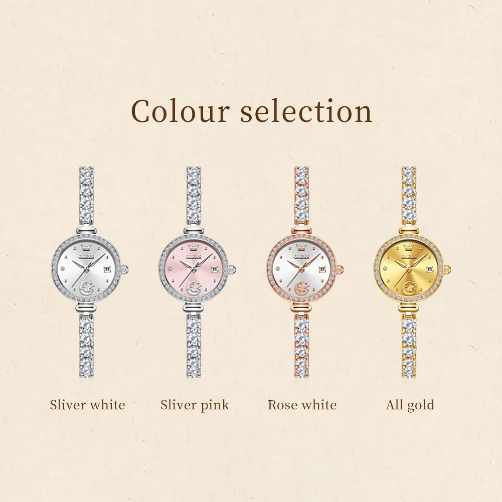 OLEVS 2998 Brand Original Authentic Watch for Woman Gift Box Bracelet Simple Quartz Women&
