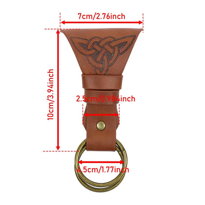 Medieval PU Leather Skirt Hike Vintage Celtic Double Ring Skirt Lifter Belt Accessory Viking Witch Renaissance LARP Fantasy Hall