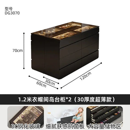 Nordic Cream Style Walk in Closet Island Cabinet Freestanding Jewelry Island Display Cabinet Bedroom Luxury Furniture FYMS