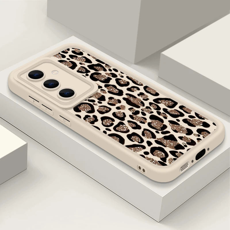 Brown Leopard Print Phone Case For Samsung Galaxy A17 A57 A56 A16 A18 A55 A36 A26 5G S26 S25 S23 S24 Ultra S24 S25 FE TPU Cover