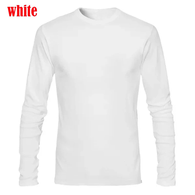 Mens Autumn Long Sleeve T-Shirts Casual O-Neck Shirts Fitness Sports T-Shirt Men&