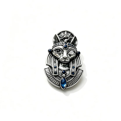 Medieval Halloween Bastet Cosplay Prop Brooch Lapel Pin Aged Finish Vintage Egyptian For Carnival Party Adult Unisex Gift