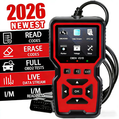 V519 Professional Obd2 Scanner - Usb-Powered Car Diagnostic Tool with Real-Time Data Stream, Full-Featured Obd Ii Testing (I/M Ready, Bod2/Eobd), Clears Engine Fault Lights, Reads/Erases Codes for Most Vehicles, Car Maintenance, Ergonomic Design, Durable