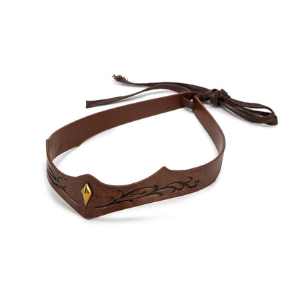 Vintage Medieval Renaissance Crown Adjustable PU Leather Headband Viking Headpiece Halloween Cosplay Accessory