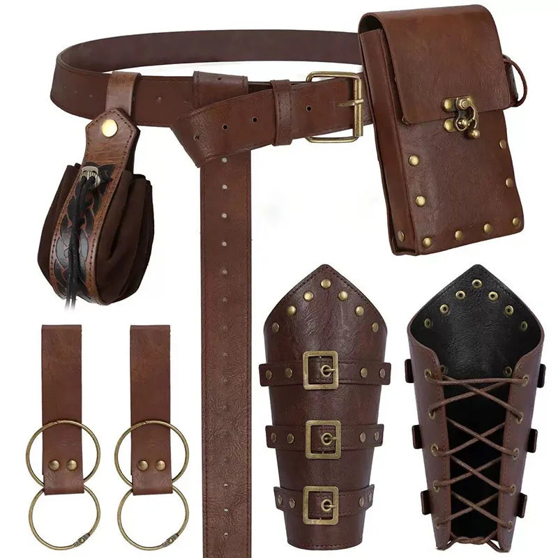 Medieval Viking Accessories Set Retro Steampunk Costume Props Halloween Cosplay LARP Party Role‑Playing Supplies For Men Women