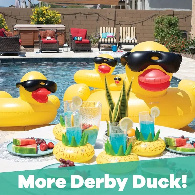 Thickened Swimming Pool Floating Bed Air Mattress Giant Duck Inflatable Pool Water Lounge Chair Suitable For Pool &amp; Beach Party