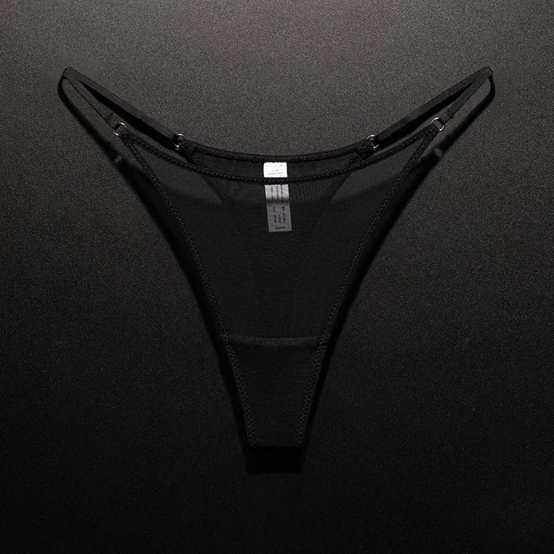 Mesh Women Briefs Seamless Thong Ultra-thin Sexy High Slit Underwear Transparent Gauze Sports Fitness G-string Plus Size