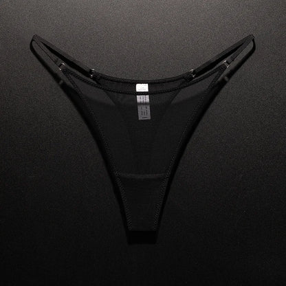 Mesh Women Briefs Seamless Thong Ultra-thin Sexy High Slit Underwear Transparent Gauze Sports Fitness G-string Plus Size