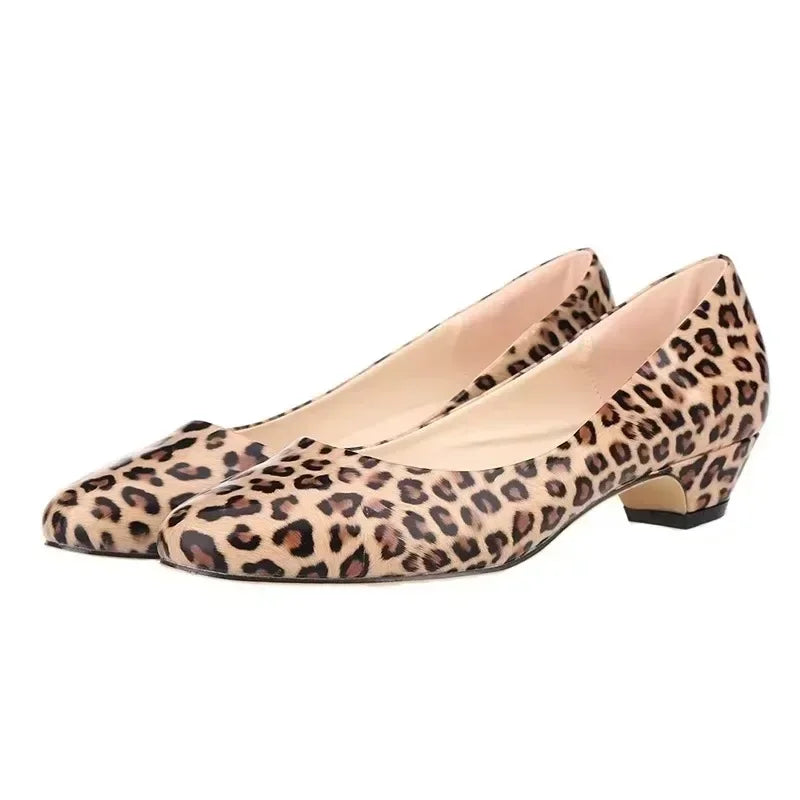 Women Wedge Pumps Autumn Casual Comfort Dress Round Toe Shallow Thick Low High Heels Office Slip-on Patent Leather Wedding Shoes