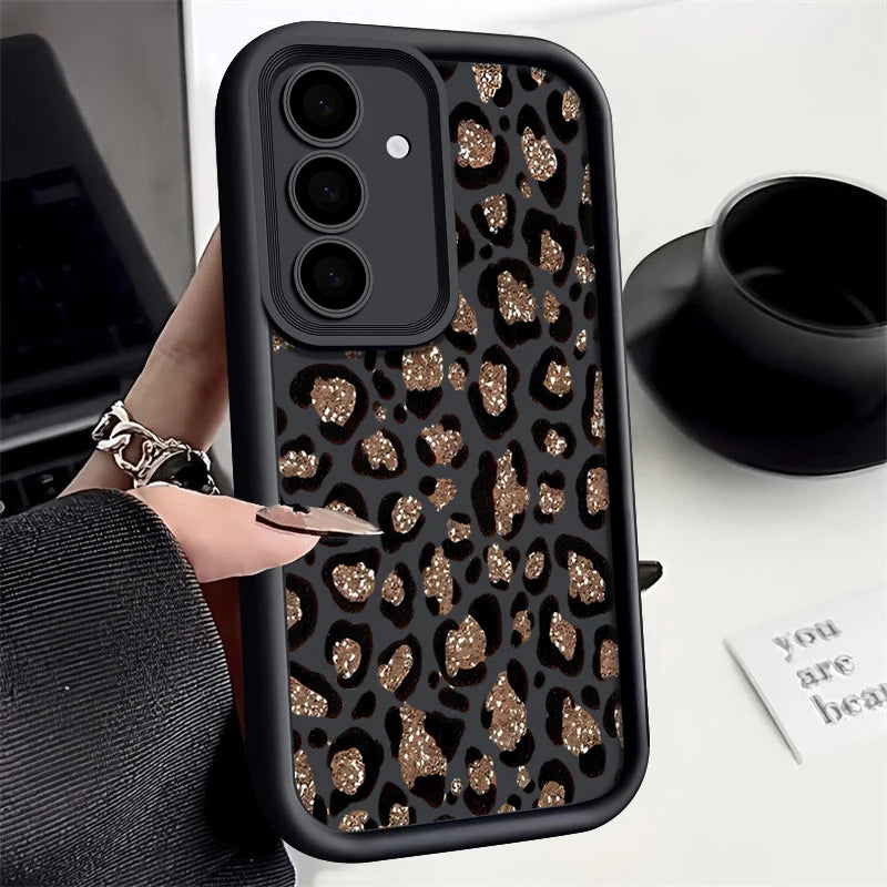 Brown Leopard Print Phone Case For Samsung Galaxy A17 A57 A56 A16 A18 A55 A36 A26 5G S26 S25 S23 S24 Ultra S24 S25 FE TPU Cover