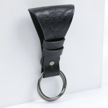 Medieval PU Leather Skirt Hike Vintage Celtic Double Ring Skirt Lifter Belt Accessory Viking Witch Renaissance LARP Fantasy Hall