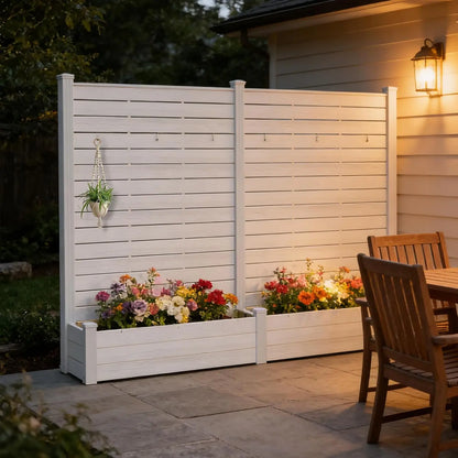 Privacy Screen with Planter 101" L x 70" H Outdoor Garden Screen, Customized