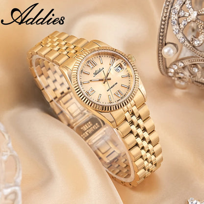 Addies High Quality Luxury Watch for Women Sapphire Glass 316L Stainless Steel BGW9 Luminous 50m Waterproof Ladies Quartz Watch