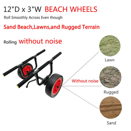 Heavy Duty Kayak Cart Dolly Canoe Trolley Wheels for Kayak SUP Paddleboard Surfboard Transport