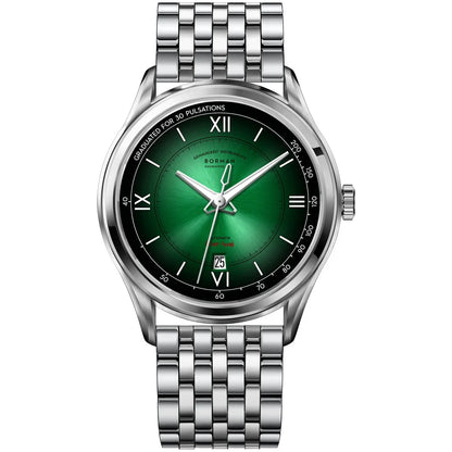 BORMAN Men Automatic Watch Fashion 41.5mm Mechanical Wristwatch 50M Waterproof Luminous Sapphire Mirror Gradient Dial Date