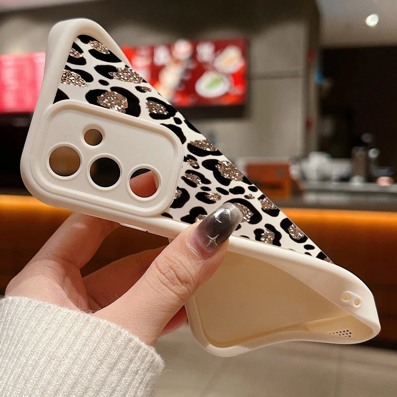 Brown Leopard Print Phone Case For Samsung Galaxy A17 A57 A56 A16 A18 A55 A36 A26 5G S26 S25 S23 S24 Ultra S24 S25 FE TPU Cover