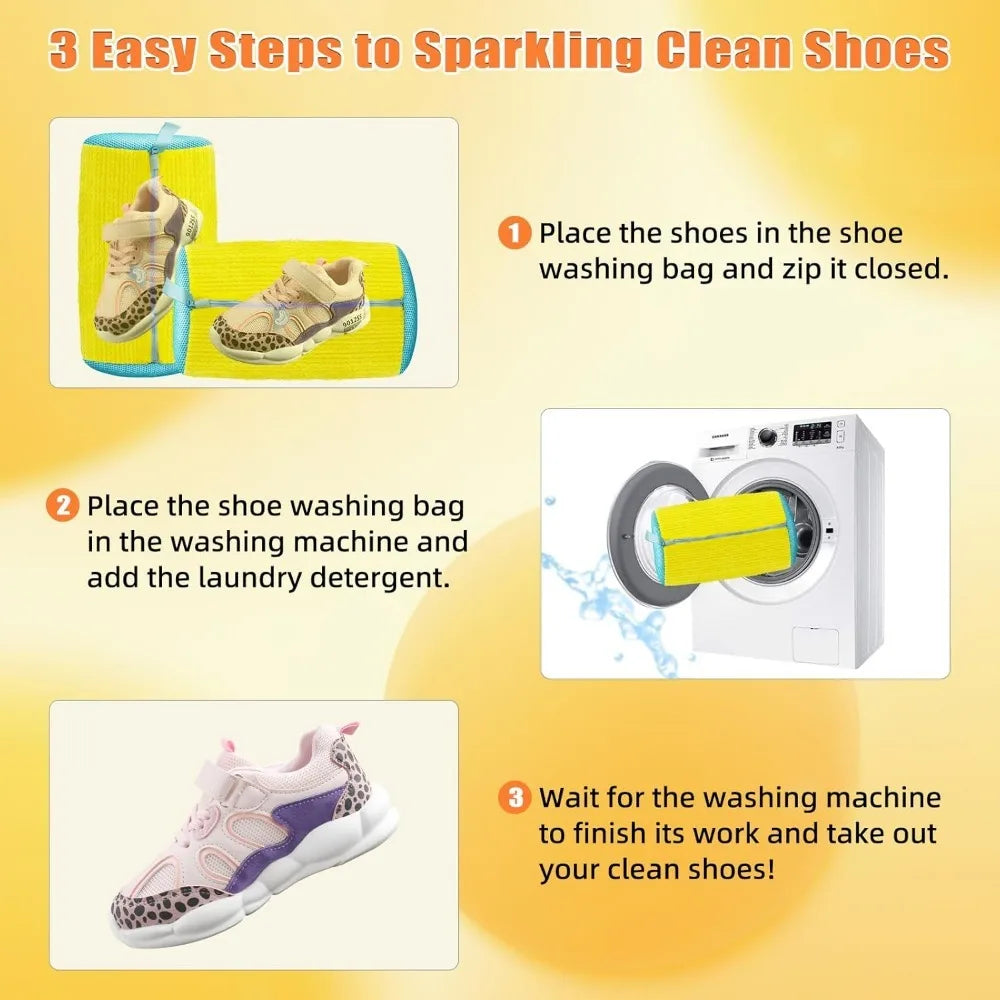 Shoe Washing Machine Bag – Laundry Mesh Bag for Washer &amp; Dryer – Yellow