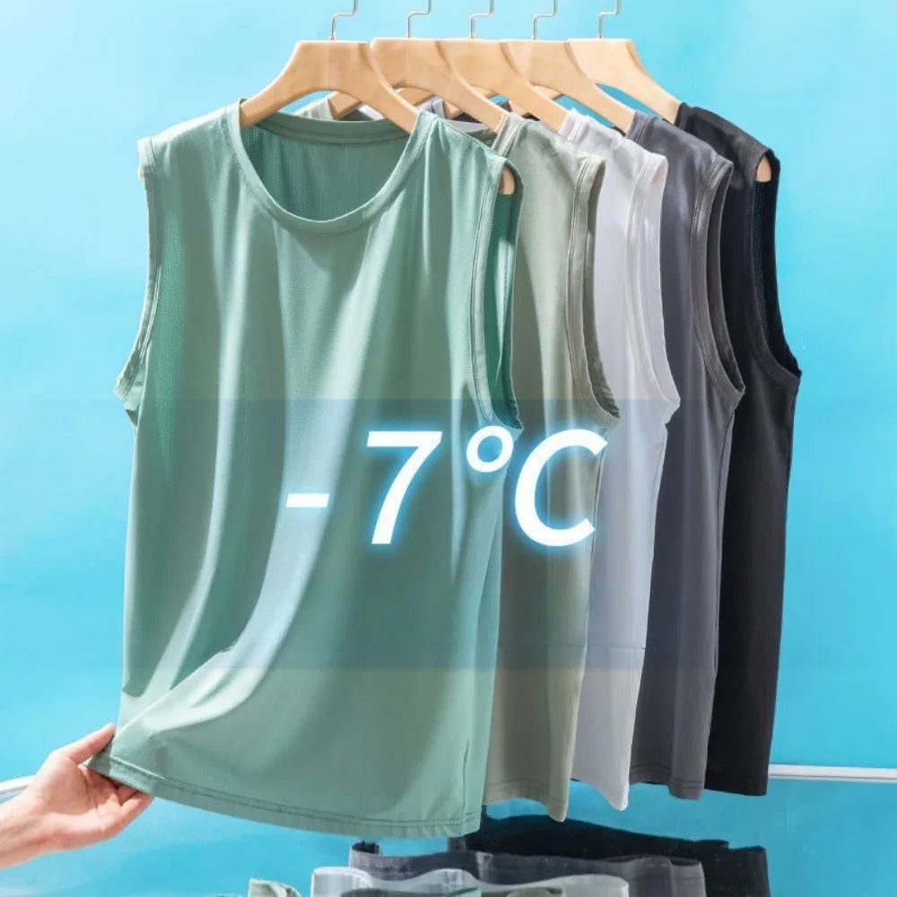 Men's mesh muscle tank top, men's mesh sports tank top, sportswear, transparent fitness sleeveless top