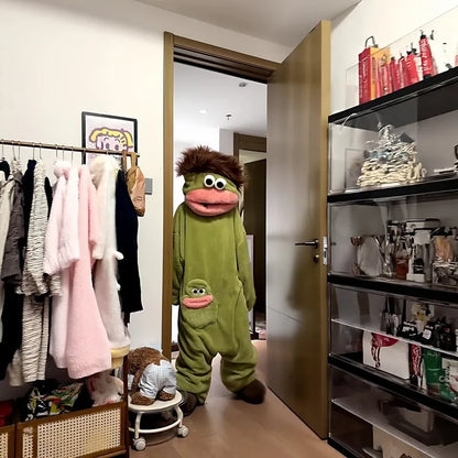 Cartoon Big Mouth Monster Cute Funny Onesie Pajamas Thickened Coral Fleece Homewear For Couples Men Women Autumn Winter Pajamas
