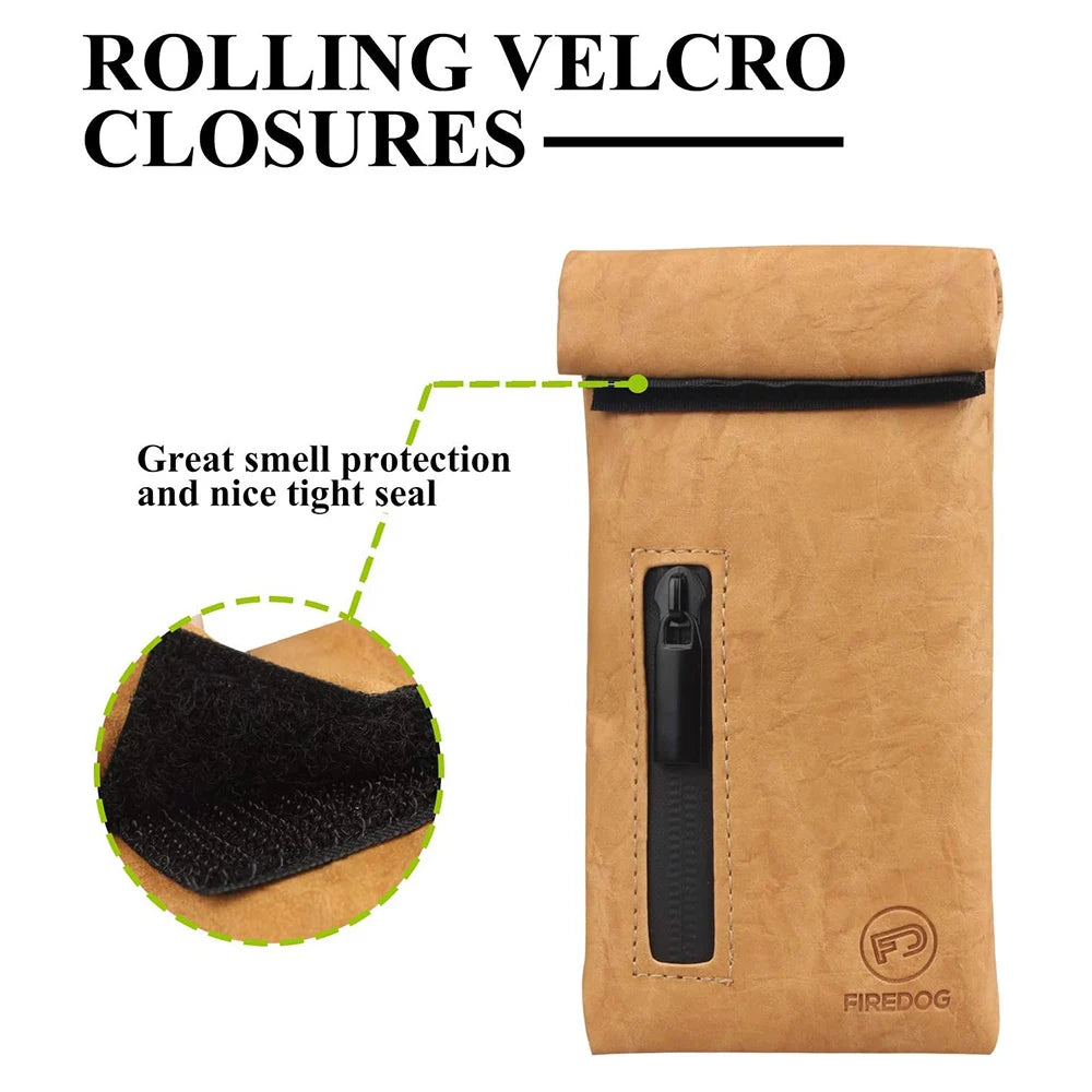 FIREDOG Smell Proof Bags Fabric Odor Proof Bag 3"x6" Small Travel Storage Pouch Case Bag