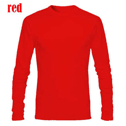 Mens Autumn Long Sleeve T-Shirts Casual O-Neck Shirts Fitness Sports T-Shirt Men&