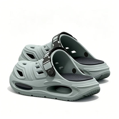 Men EVA Clogs Sandals Lightweight Non Slip Adjustable Strap Garden Beach Slippers Breathable Waterproof Summer Driving Slippers