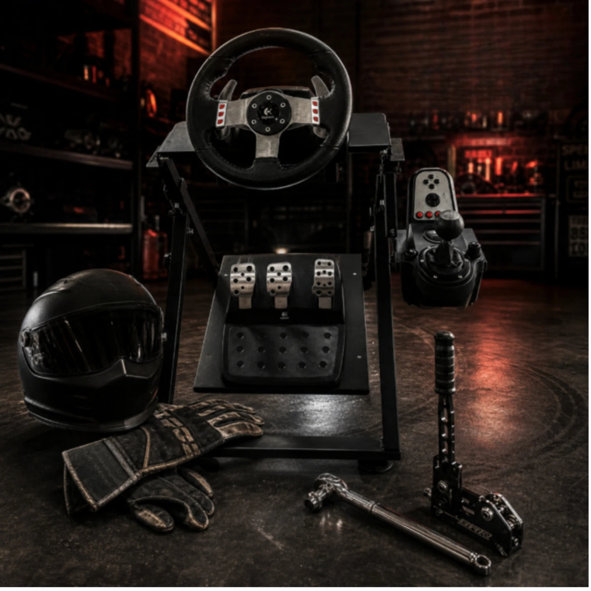 Wheel Stand with Shifter Mount Sturdy Racing Wheel Stand Stable Compact for Gamers, Gaming Room, Bedroom