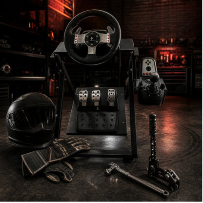 Wheel Stand with Shifter Mount Sturdy Racing Wheel Stand Stable Compact for Gamers, Gaming Room, Bedroom