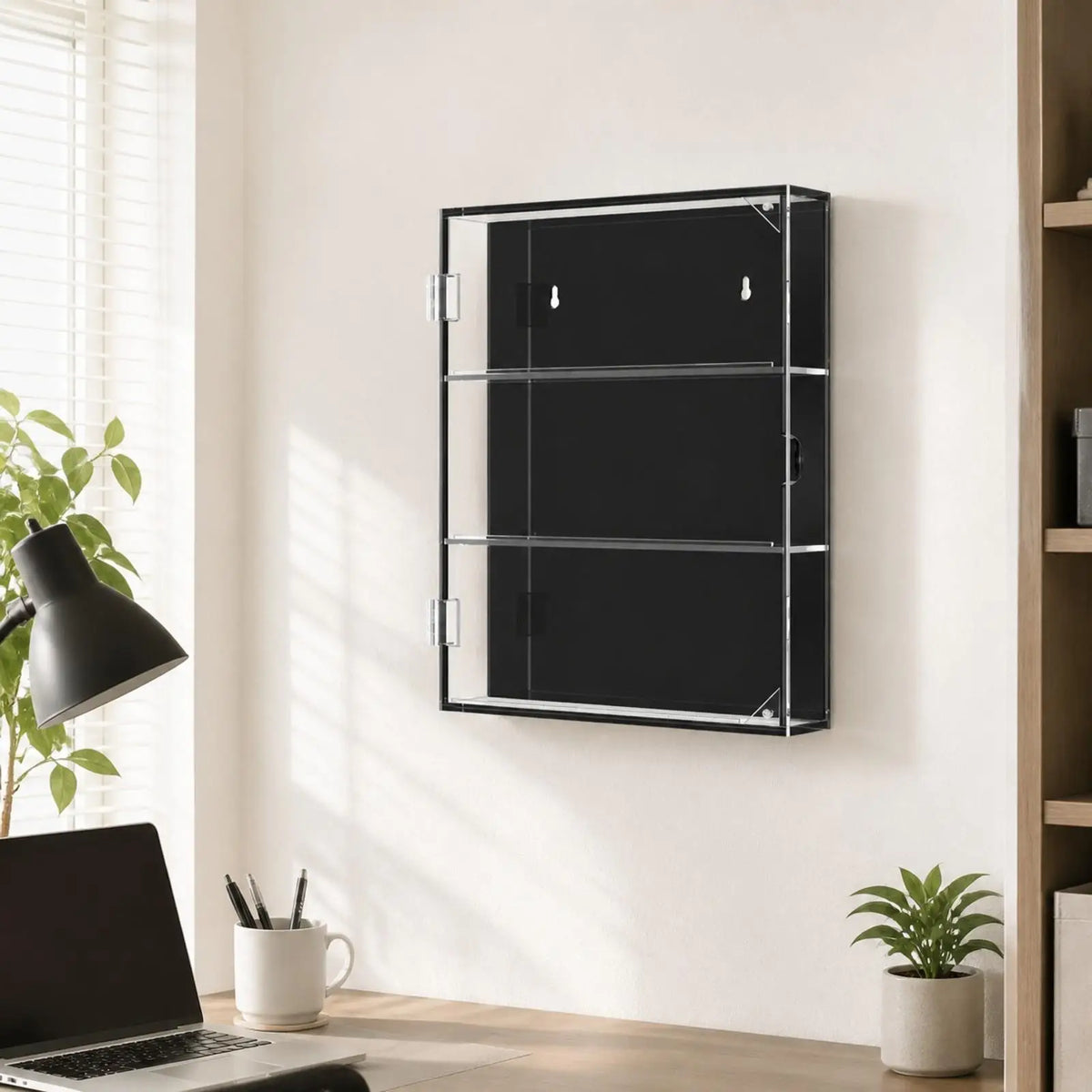 Acrylic Wall Card Display Case with Door for Baseball Basketball Sports Cards Collection Showcase Holder