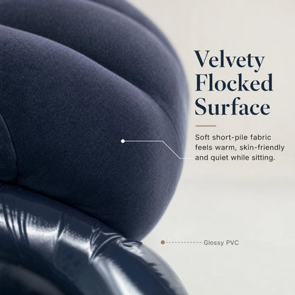 Flocked Round Inflatable Sofa Thickened PVC Ball Shape Lazy Lounge Chair Foldable Waterproof Sofa for Indoor Camping Bedroom Decor Gift