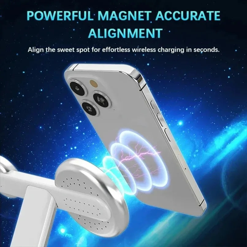 3 in 1 Wireless Charger Stand 360 Rotation 3 Charging Ports For iPhone  Apple Watch AirPods Fast Charging Dock Home Office Use