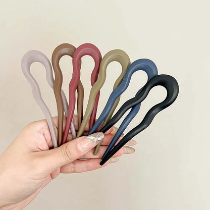 U-Shaped Hair Fork Fashion Tortoiseshell Acetate Acrylic Hairpin Geometric Headwear Hair Sticks Women Girls Hair Accessories
