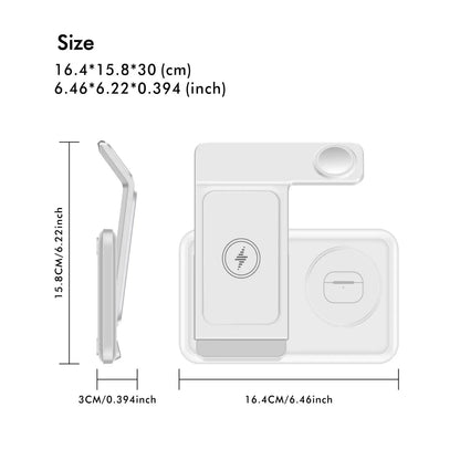 Desktop 3-in-1 Wireless Charger Station For Samsung S25 S24 S23 S22 Galaxy Watch 8 7 6 5 4 3 Buds3 Pro/Buds Pro2 Fast Charging