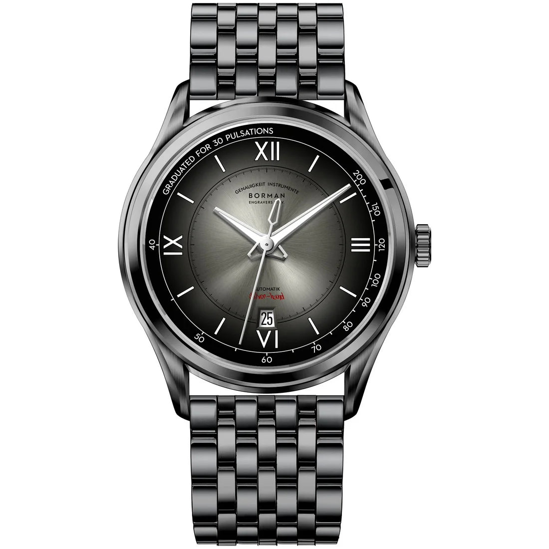 BORMAN Men Automatic Watch Fashion 41.5mm Mechanical Wristwatch 50M Waterproof Luminous Sapphire Mirror Gradient Dial Date