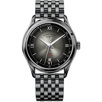 BORMAN Men Automatic Watch Fashion 41.5mm Mechanical Wristwatch 50M Waterproof Luminous Sapphire Mirror Gradient Dial Date