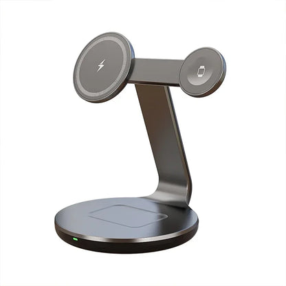 3 in 1 Wireless Charger Stand 360 Rotation 3 Charging Ports For iPhone  Apple Watch AirPods Fast Charging Dock Home Office Use