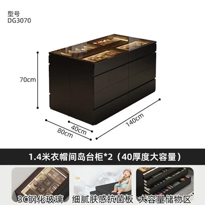 Nordic Cream Style Walk in Closet Island Cabinet Freestanding Jewelry Island Display Cabinet Bedroom Luxury Furniture FYMS