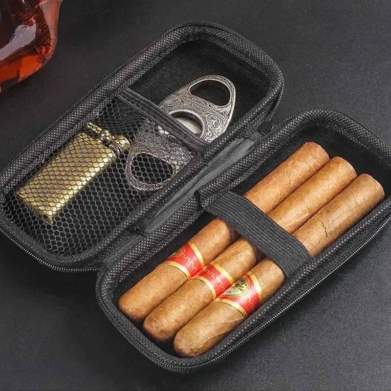 Portable Cigar Case EVA Light weight Travel Storage Bag Pouch for Cigar Lighter Cutter Smoking Accessories Gift for Smokers
