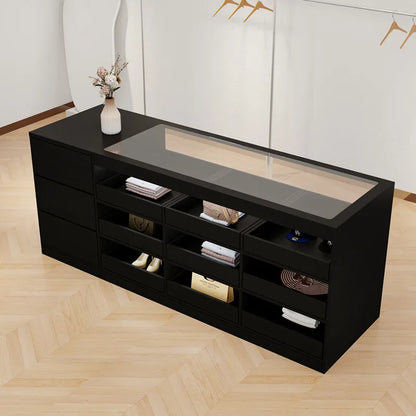 Modern Creative Clothing Store Island Cabinet Multi Layer Storage Display Cashier Counter Glass Ornament Office Furniture FYMS