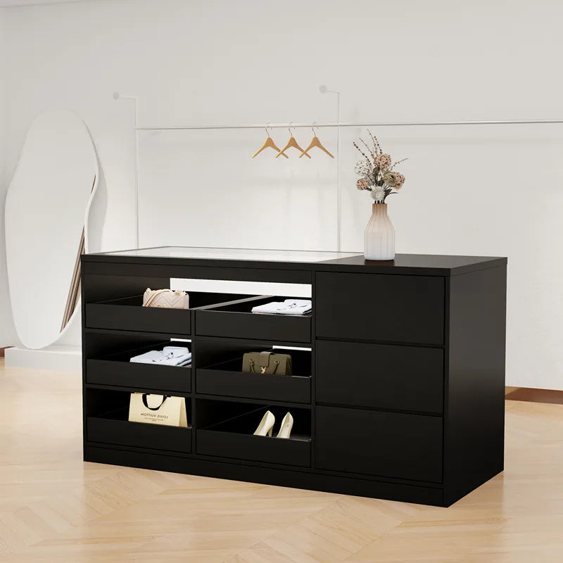 Modern Creative Clothing Store Island Cabinet Multi Layer Storage Display Cashier Counter Glass Ornament Office Furniture FYMS