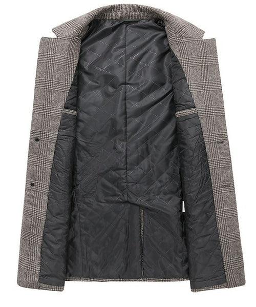 Fashion Plaid Single Breasted Jackets Men&