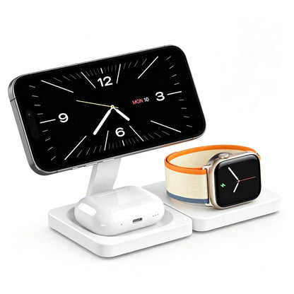 TIMESS Fast Magnetic 3 in 1 Wireless Charger For iPhone 17 16 15 PRO MAX For Apple Watch iWatch For Airpods Pro Charging Stand